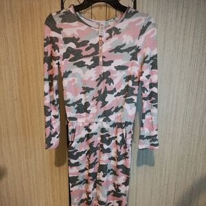 Girls Cozy pink camo jumpsuit size 10, Brand Justice